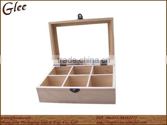 Personalized wood coffee box with glass lid