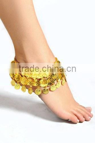 Gypsy metal belly dance anklet with coins