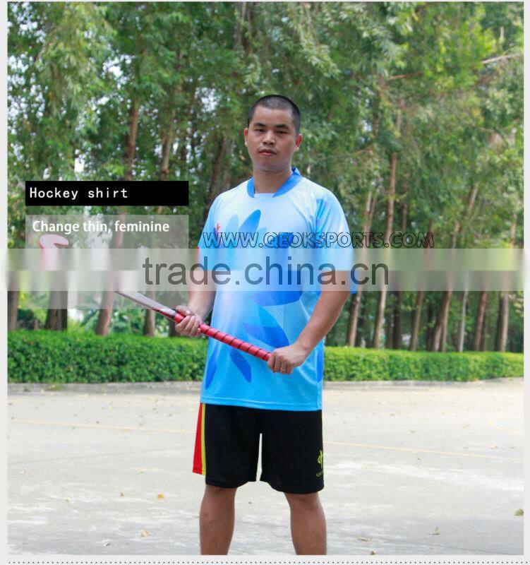 Light Blue with Flower Pattern Men's Hockey Shirts Hockey Wear