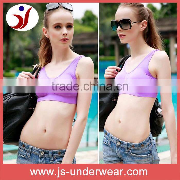 Young ladies purple color tigh sexy plain sport bra