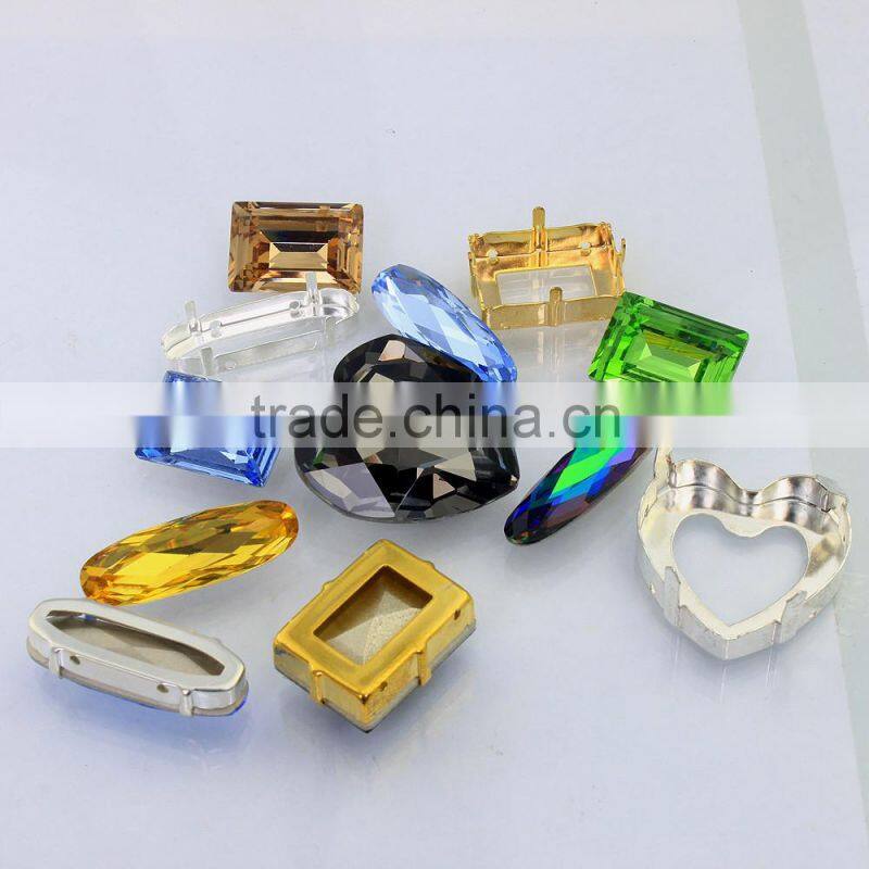 Pujiang factory directly sale pointback Oval crystal beads for graments