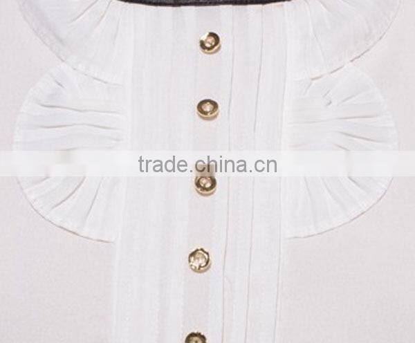 2015 spring latest elegant new model fashion round neck pullover summer blouses for women