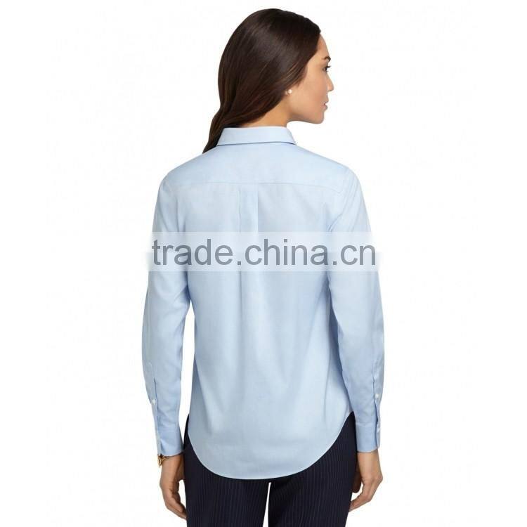 SZXX Hot Wholesale Womens Lady Elegant Office Blue Blouse Shirts