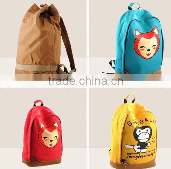 Canvas And Leather Backpack, Stock Backpack, Fashion Backpack