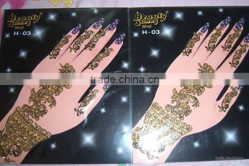 Crystal hand Tattoo BINDI HENNA STICKER PAYPAL accepted
