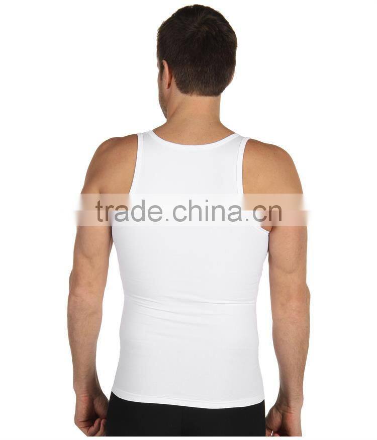 2017 Character plain white patterns summer mens knitted vest men gym wear