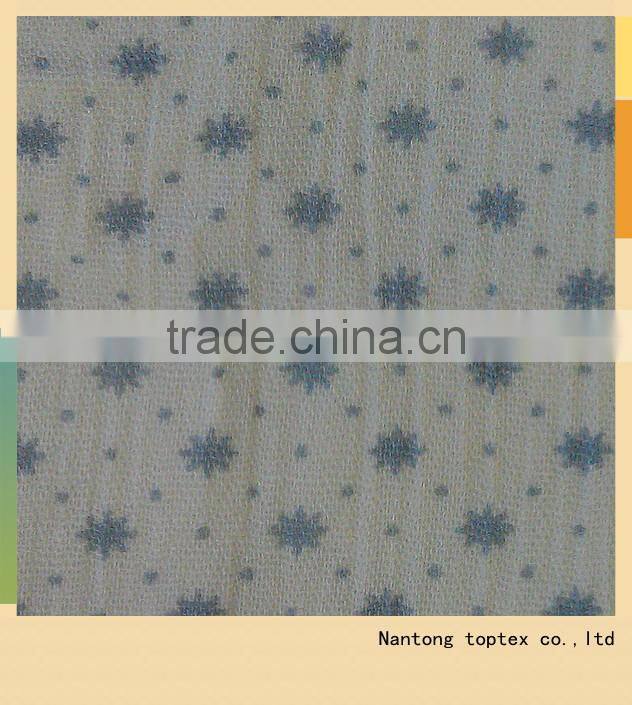 100% cotton printed crepe gauze fabric