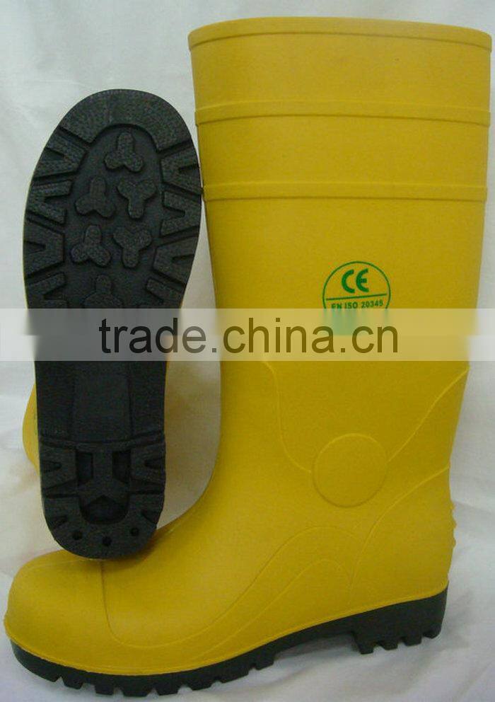 Yellow Heat Protection Steel Toe Work Boots For Chemical Industry