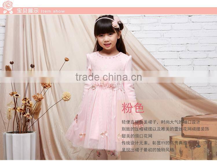 2015 latest design children long sleeve wedding clothing newborn baby fancy dress