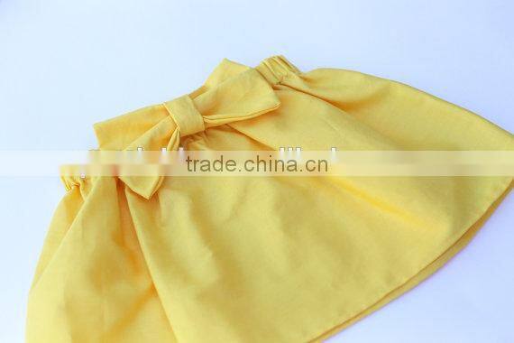 Wholesale children's boutique clothing yellow bowknot skirt plus size dressy skirts