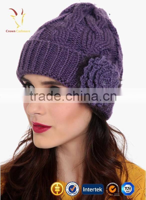 Women Knitted Cashmere Wool Winter Beanie Hat