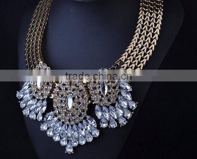 F20001N European style charm necklace water drop pattern flower necklace