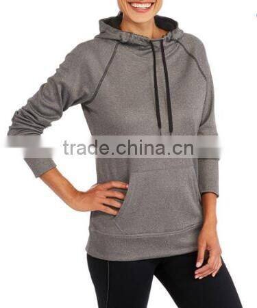 fashion women's clothing 100% Polyester Raglan Tech Fleece Hoodie with hood