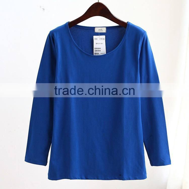 made in china! custom made ladies elastic bottom shirt ,women base shirt