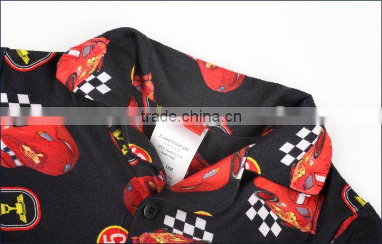 The car Printing fire prevention sleep wear baby boy sleeping wear