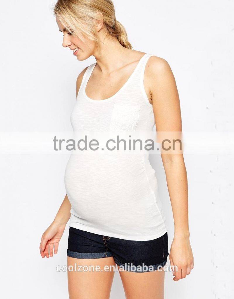 Regular fit scoop neck jersey tank top wholesale maternity clothes