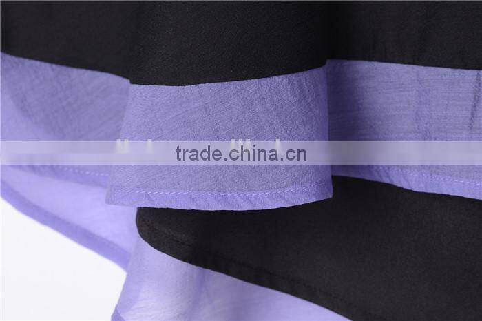 lovely purple hem designed casual women short front long back skirts