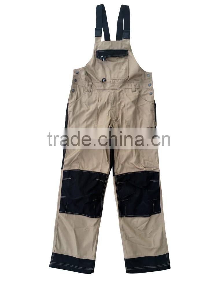 Work mens khaki pants wear-resisting canvas BIB trousers