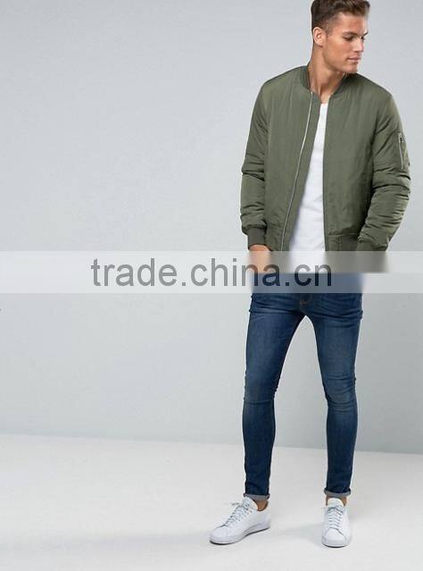 OEM Bomber Jacket With sleeve pocket in guangzhou clothing factory
