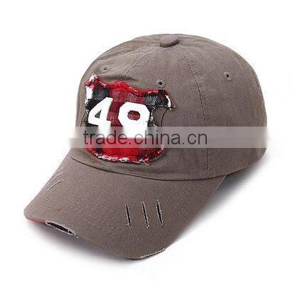 OEM Worn-out Stiching Baseball Caps Wholesale Torn Baseball Caps