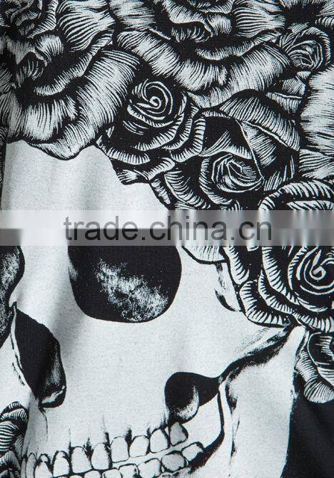 gel print open shoulder black top