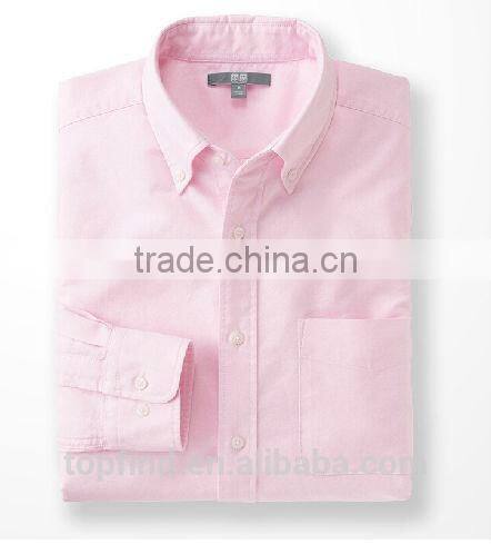 Fashion plain color long sleeve linen shirt for man