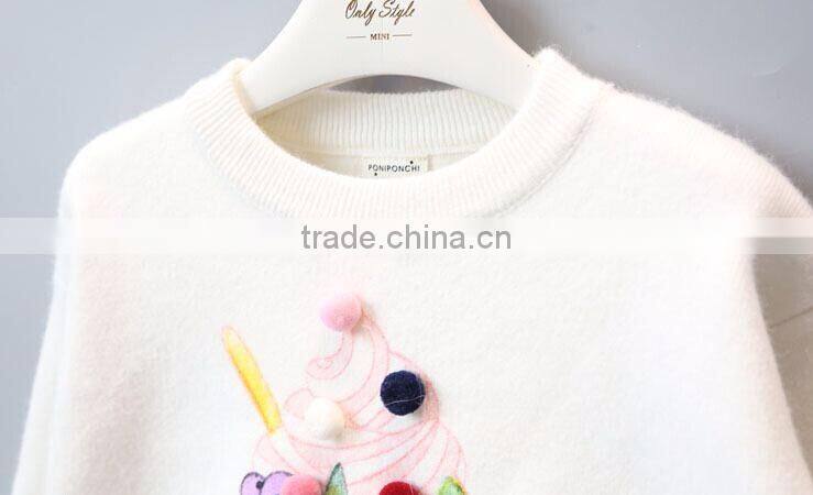 Latest Baby Girl Cartoon Pattern Pullover Sweater Design
