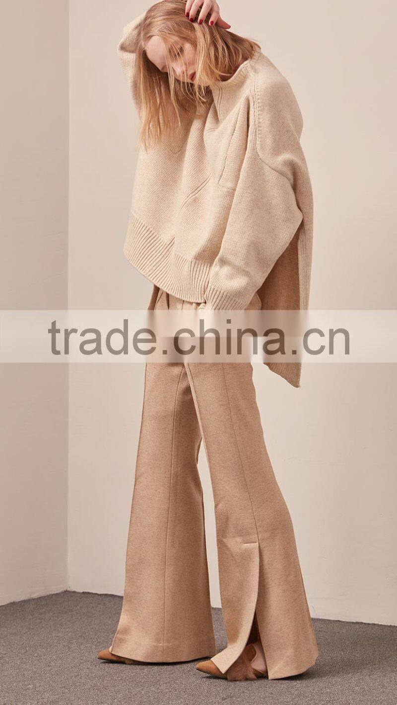 Hot Sale Cotton Wool Sweater Designs For Girl Knitted Pullover