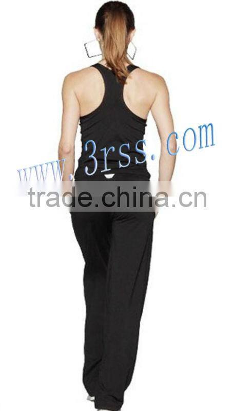 Hot sale women yoga wear tee&straight leg pant