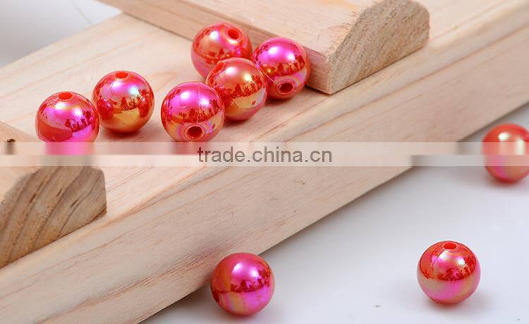 Plastic Round AB Color Beads