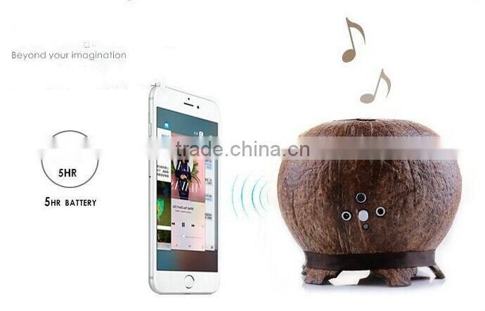 2016 general use coconut shell bluetooth speaker for Desktop PC, Lonovo Yoga, Ipad Pro, Xiaomi note3, Huawei mate S, Htc A9