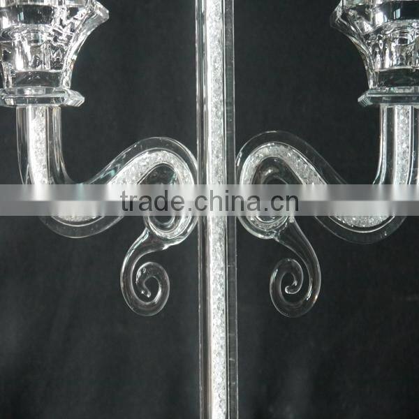 3 Arms Candle Holder,Crystal Candle Holder For Wedding Table Decoration