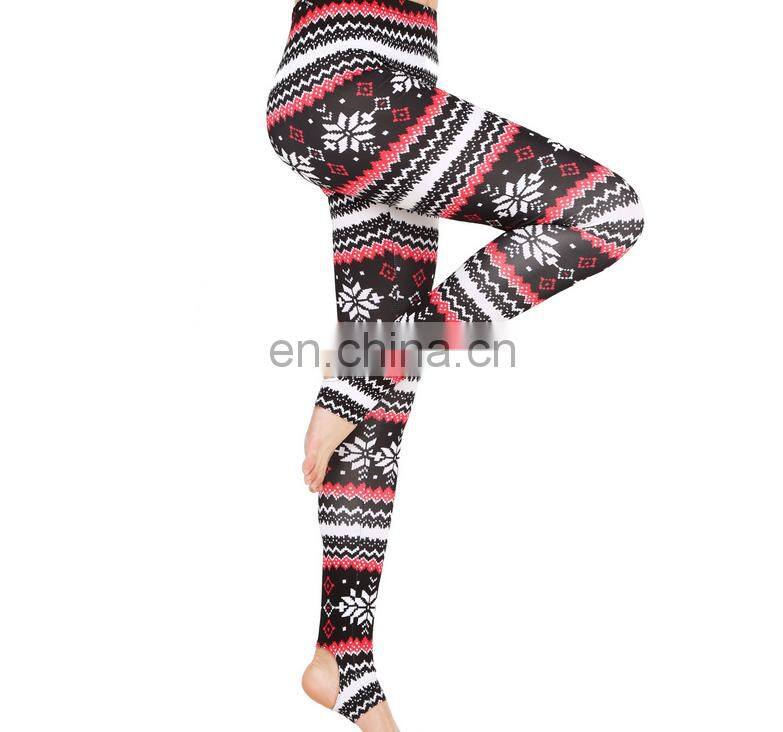 Hot sale fashion custom made colorful printed sports yoga Christmas legging