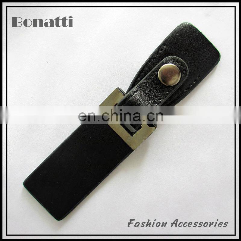 PU leather toggle button with metal buckle