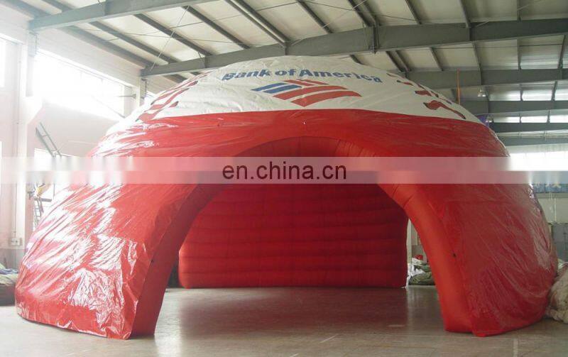 Red and White Coated Nylon or PVC Tarpaulin facet inflatable tent event tent with logo