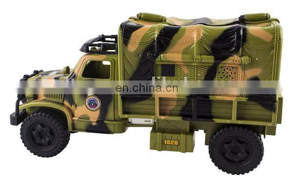 Military Fighter Truck Toy with Various Shooting Sounds and Light, Mini Army Soldier Included