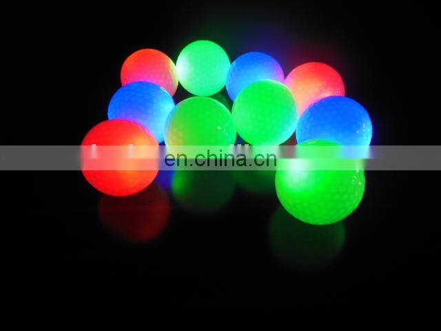 Hot selling sports luminous logo printing golf ball glovion led flashing golf ball luminous golf ball