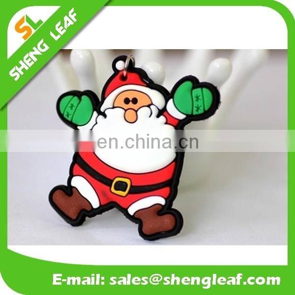 Christmas gifts custom rubber pvc promotional keychain