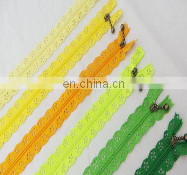 Colorful Network lace Invisible Nylon Lace Zipper ---3# 4# 5# 8# 10#