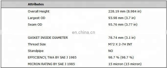 High Efficiency Replacement Truck Filter P552200 Fuel Filter Element FF2200 Fuel Filter