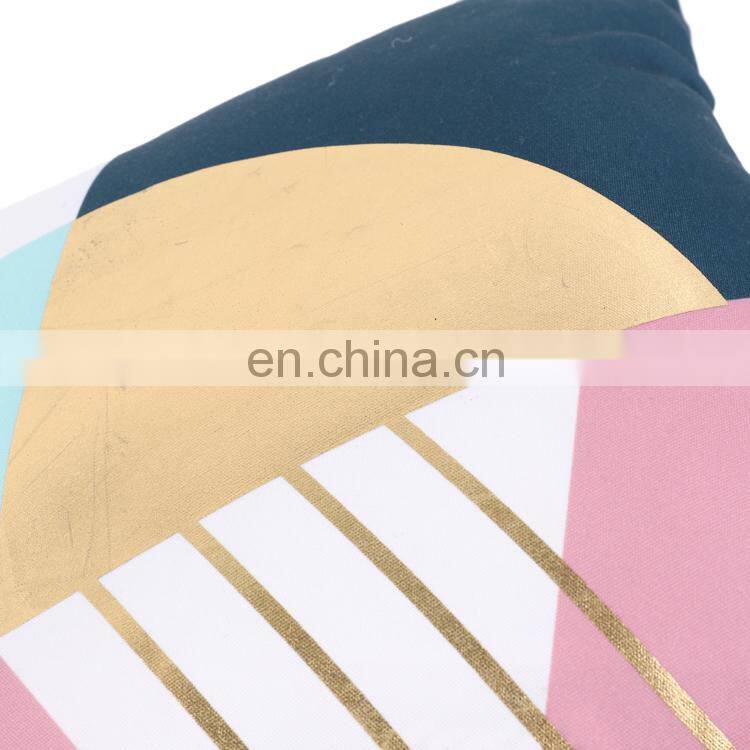 PU Patchwork Soft Geometric Print Decorative Square Throw Pillow/Cushion for sofa living room