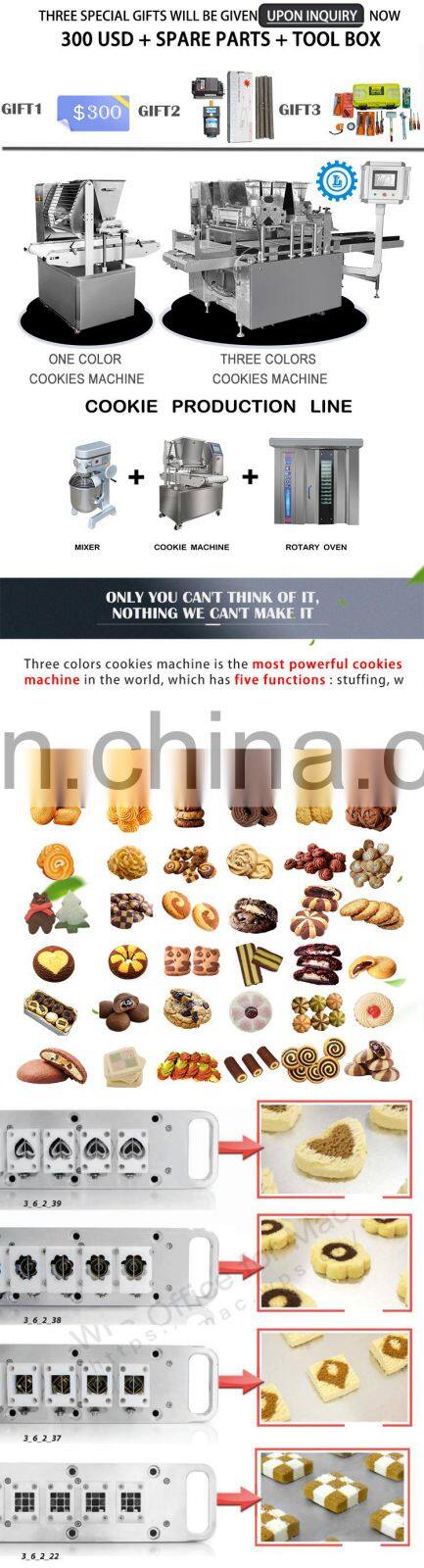 Industrial High Capacity Two Colors Biscuit Cookies Machine with Multiple Functions