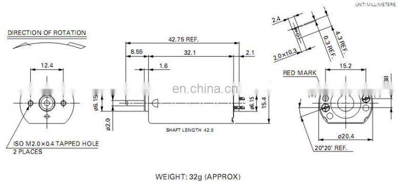 FF-180SH-10320 Carbon brushed dc micro small motor for VCR Hair Shaver and RC toys