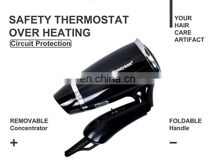 hotel appliances folding 1200W black or white hairdryer 220V for guest room