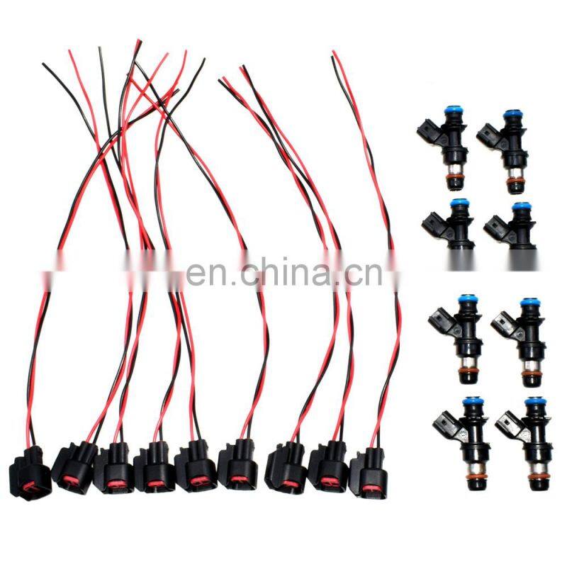 Free Shipping!8X Fuel Injector W/ 9X Pigtail Wire For Cadillac Chevrolet GMC 217-1621 12580681