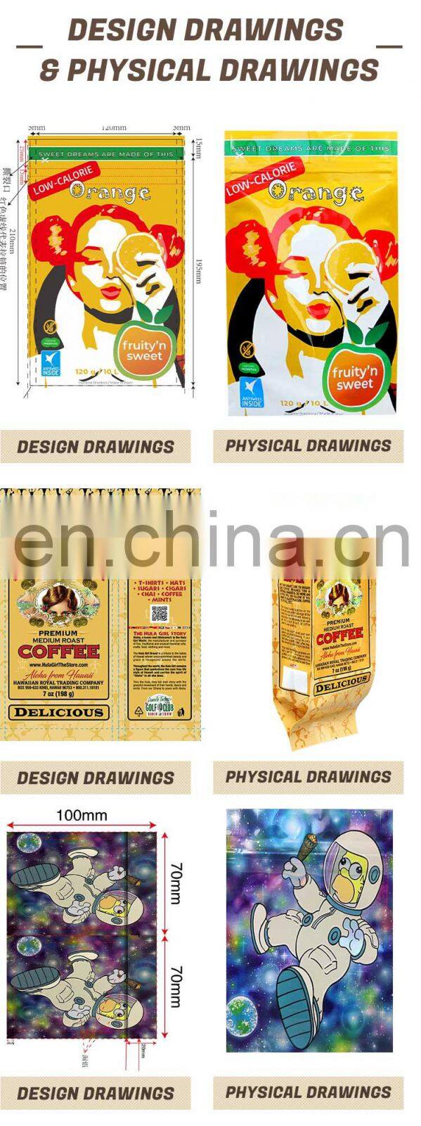 Low moq ready to ship mylar zipper transparent holographic glitter bags for makeup beauty sponge holographic packaging