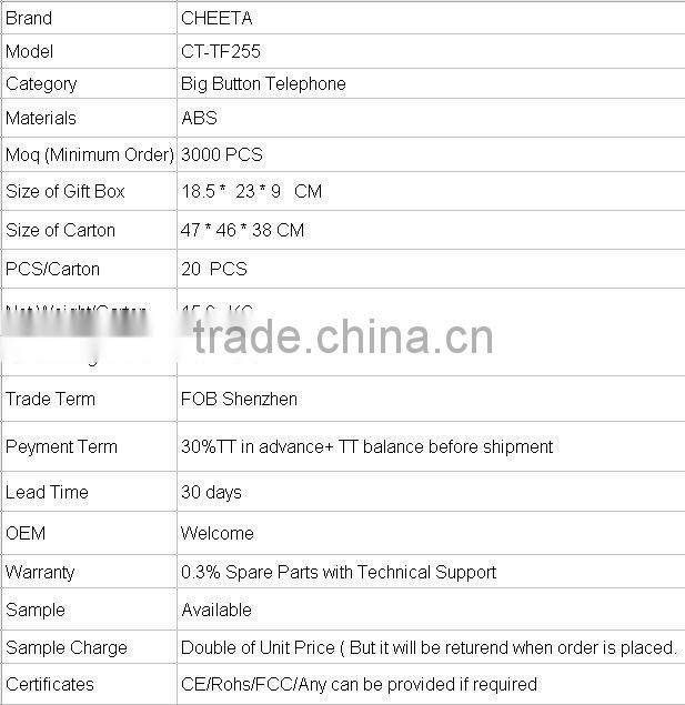 basic old people telephone with big button