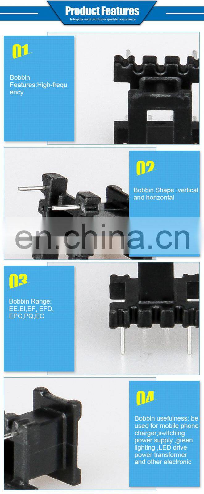 EE ETD PQ Ferrite Core Transformer Bobbin Horizontal Vertical Bobbin