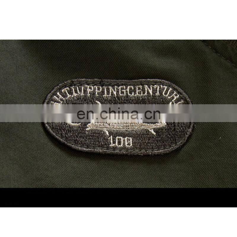 Customized plus velvet military uniform men's jacket slim standing collar cotton men's casual bomber jacket