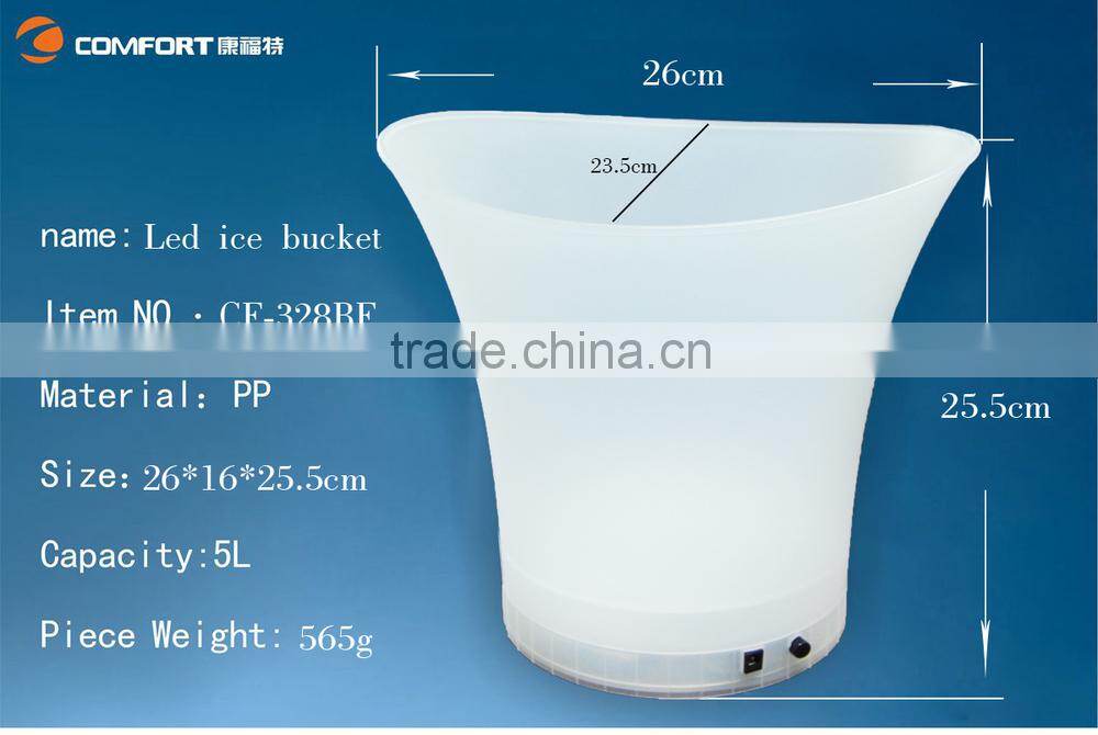 Competitive PP Plastic belvedere wine bucket LED Ice Bucket